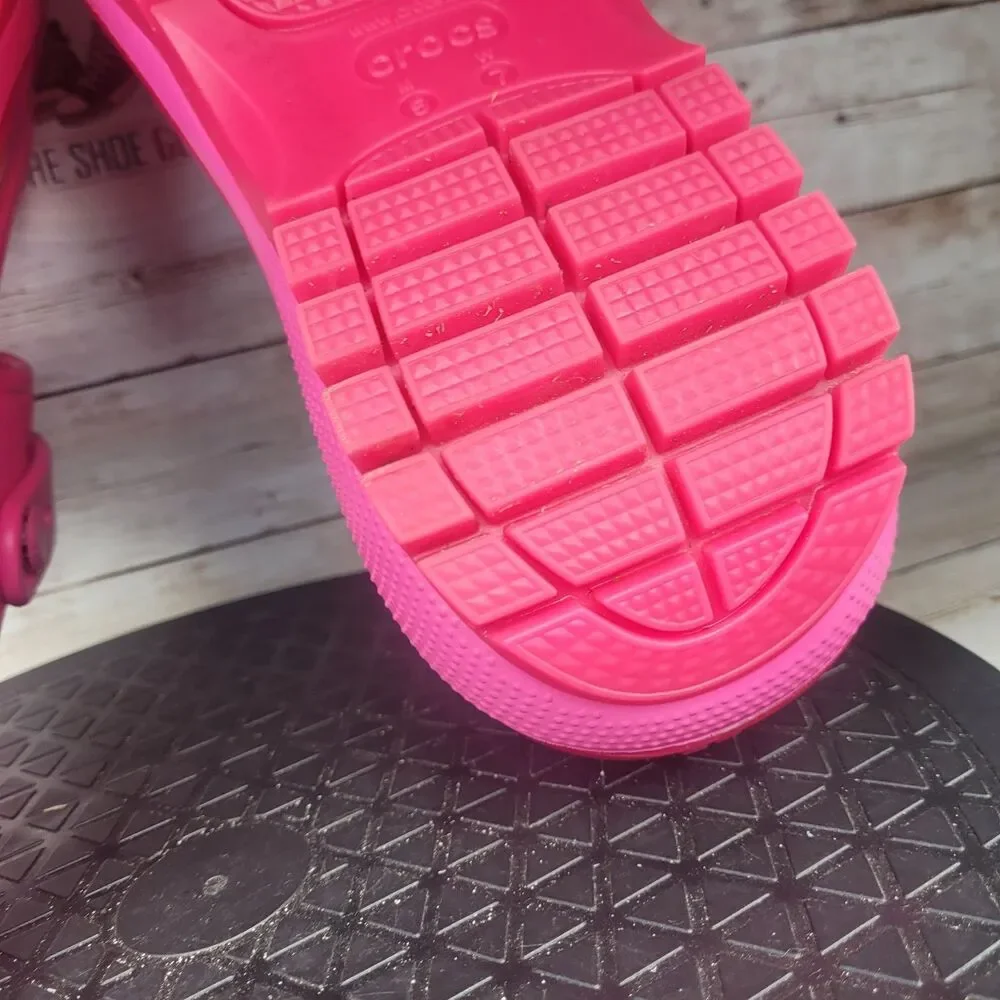 Crocs Mega Crush Slingback High Women's Size 7 Pink Platform Sandals
